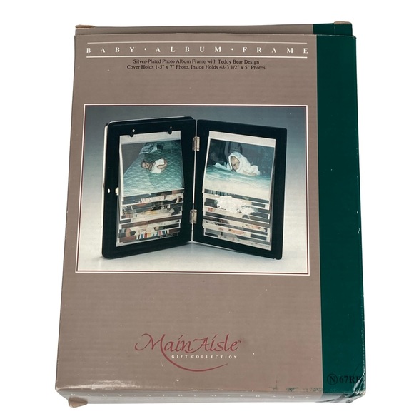 Main Aisle Gift Collection Silver Plated Baby Album Frame 5"x7" Teddy Bears NEW - Picture 6 of 11